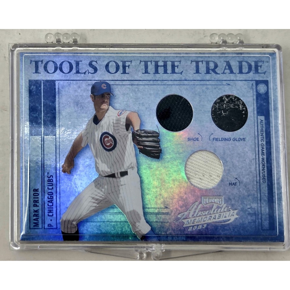 2003 Absolute Tools of the Trade Materials #TT99 Mark Prior Glove Hat Shoe 6/10